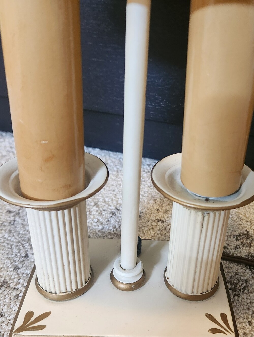 Vintage Cream And Gold Bouillotte Lamp - Picture 5 of 15